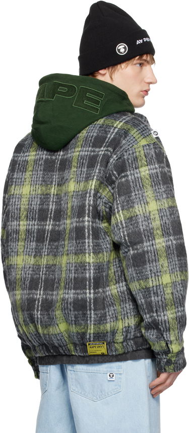 Bomber-takki AAPE by A Bathing Ape AAPE by A Bathing Ape Moonface Logo Check Hooded Jacket Monivärinen | AAPJKM7681XXNGYM, 2