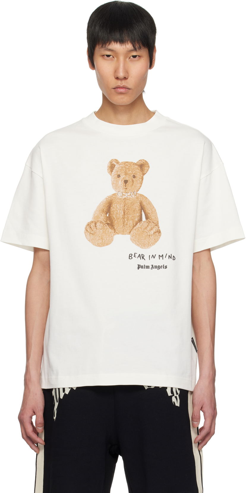 T-paita Palm Angels Palm Angels 'Bear in Mind' T-Shirt Valkoinen | PMAA001S25JER0050360
