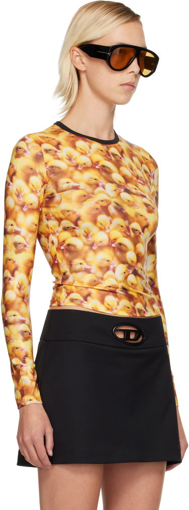 T-paita Diesel All-Over Duckling Print Crewneck Long Sleeve Top Monivärinen | A19608 0JLCC, 1