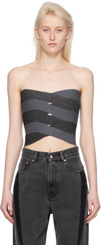 Reflective Interlocking Weave Bustier Top