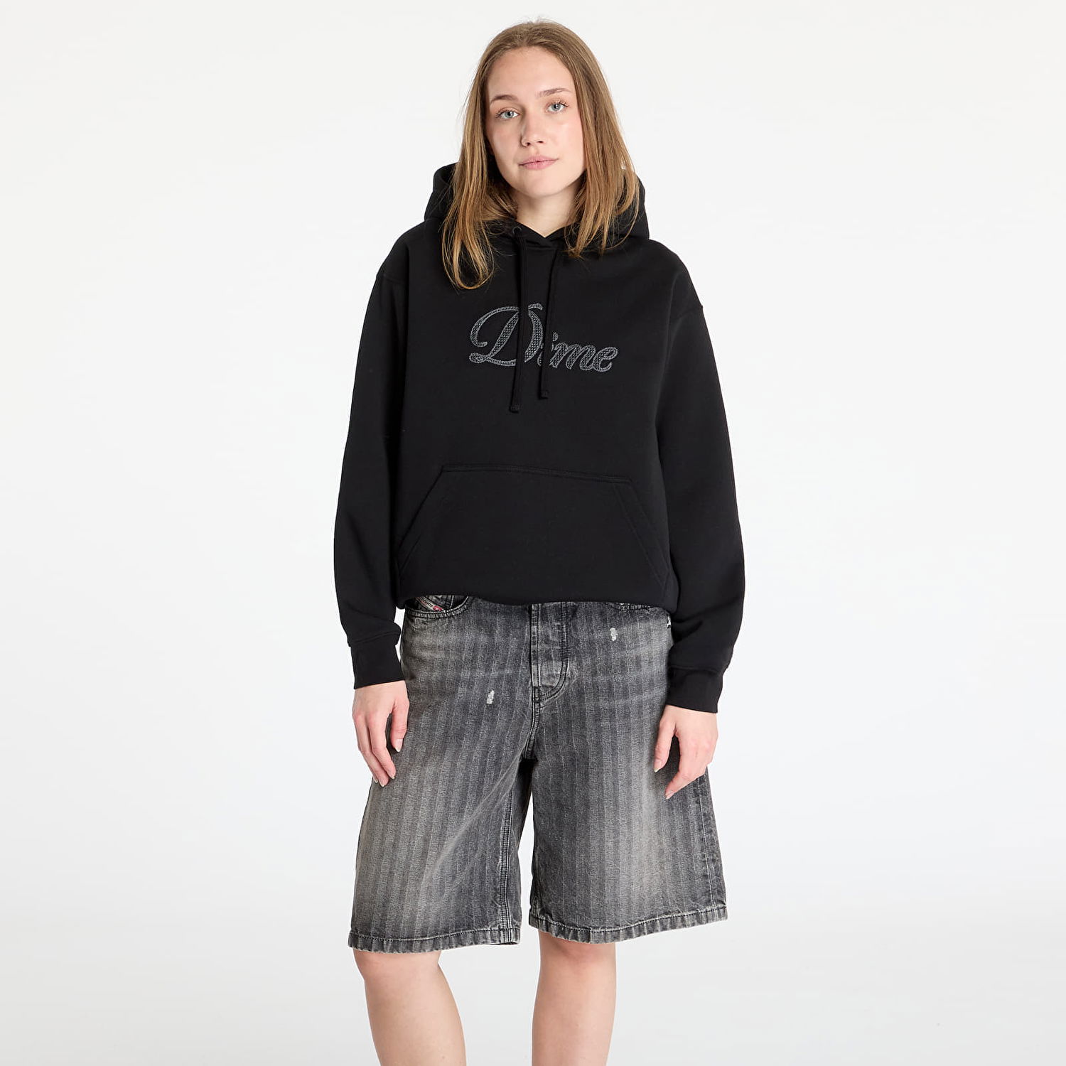 Huppari Dime Cursive Logo Hoodie Musta | DIME2SP2544BLK, 1
