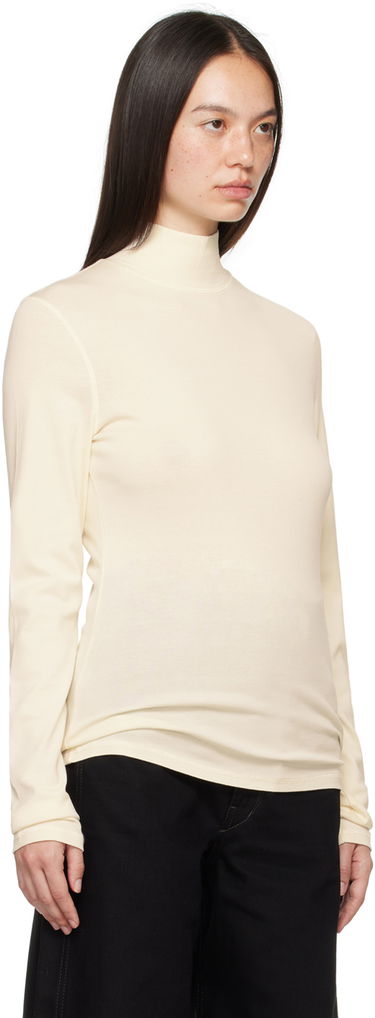 Villapaita LEMAIRE Lemaire Ribbed Turtleneck Top Beige | TO1148 LJ1016, 3