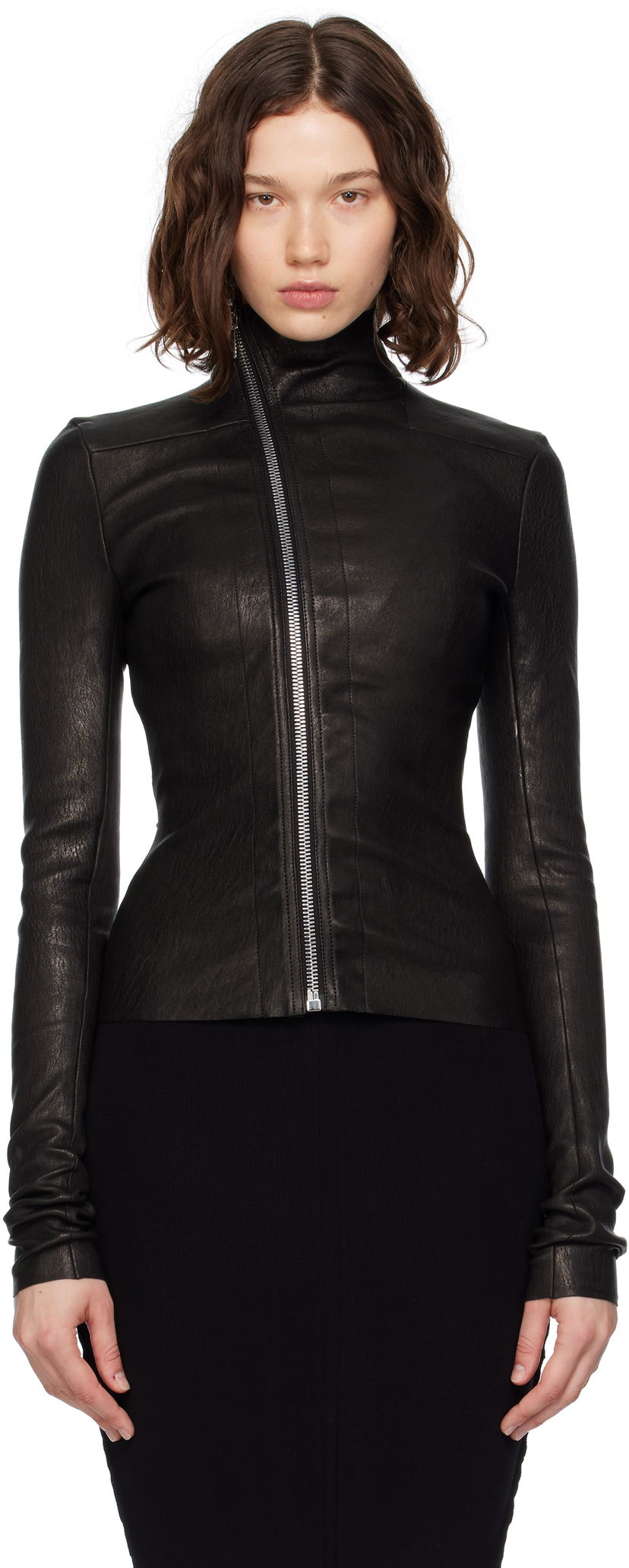Takki Rick Owens Rick Owens Gary Leather Jacket Musta | RP02E4701 LSV