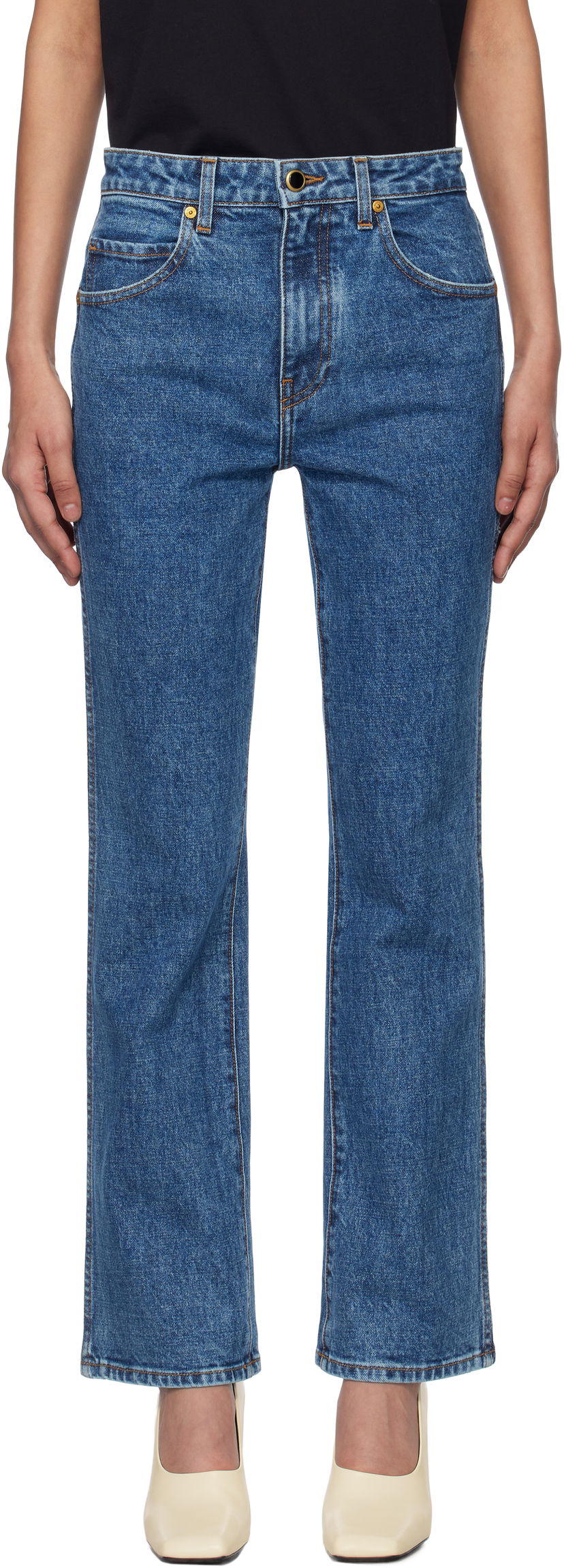Jeans Khaite Khaite Vivian Straight Leg Jeans Sininen | 1033916009