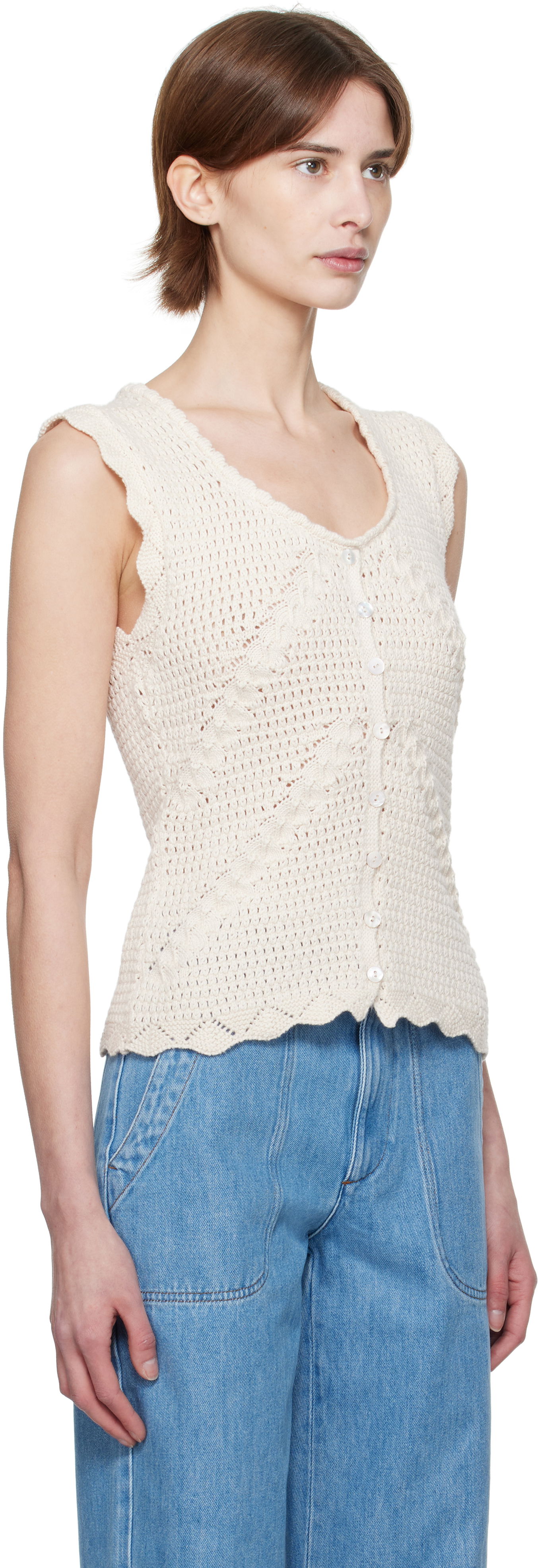 Villapaita A.P.C. A.P.C. Palmyre Knit Top Valkoinen | COHHV-F23418, 1