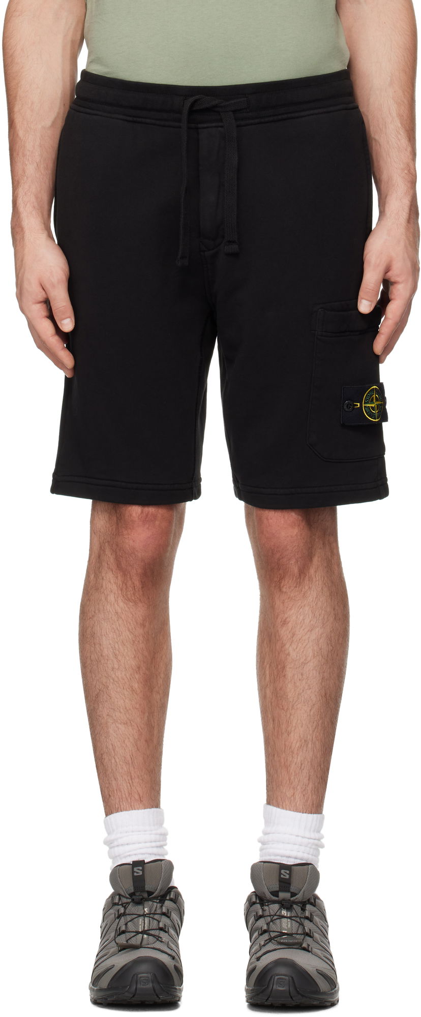 Shortsit Stone Island Stone Island Organic Cotton Fleece Shorts Musta | K1S156200012S0051
