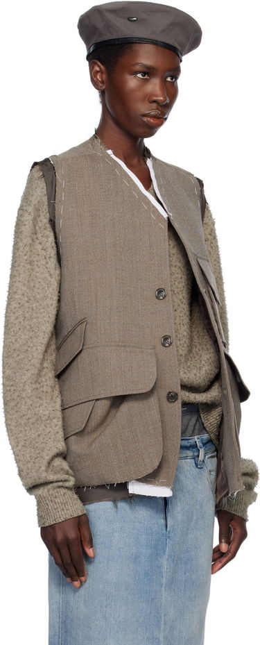Liivi Maison Margiela Maison Margiela Sleeveless Wool Vest Harmaa | S50FB0109 M35414, 4