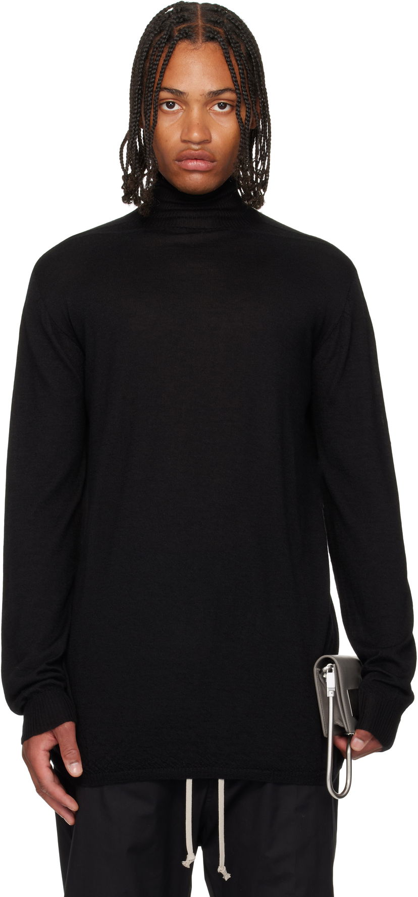 Villapaita Rick Owens Rick Owens Concordians Oversized Turtleneck Sweater Musta | RU02E1626 WS