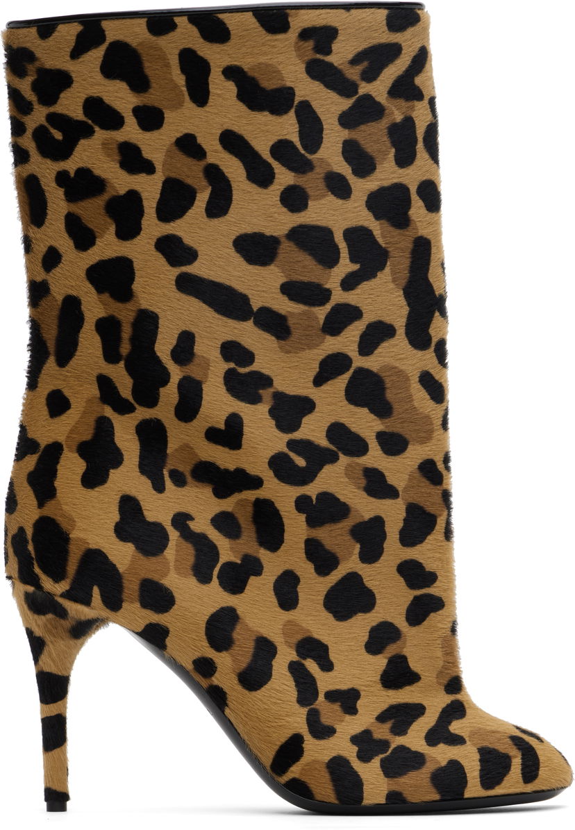 Vaatteet Alaïa ALAÏA Low 90 Leopard Print Calf Hair Boots Ruskea | AA3B098CK205