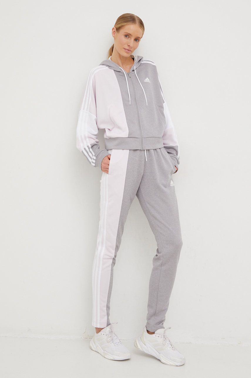 Vaatteet adidas Performance Bold Block Tracksuit Harmaa | HJ7312, 0