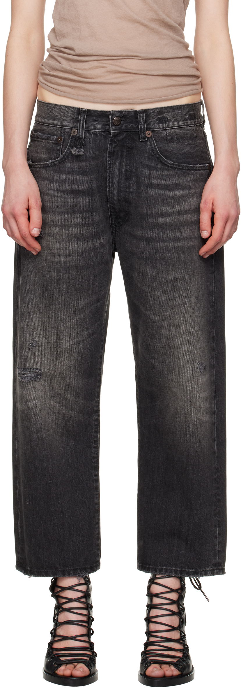 Jeans R13 R13 X-Boyfriend Distressed Jeans Musta | R13WD211-D284A