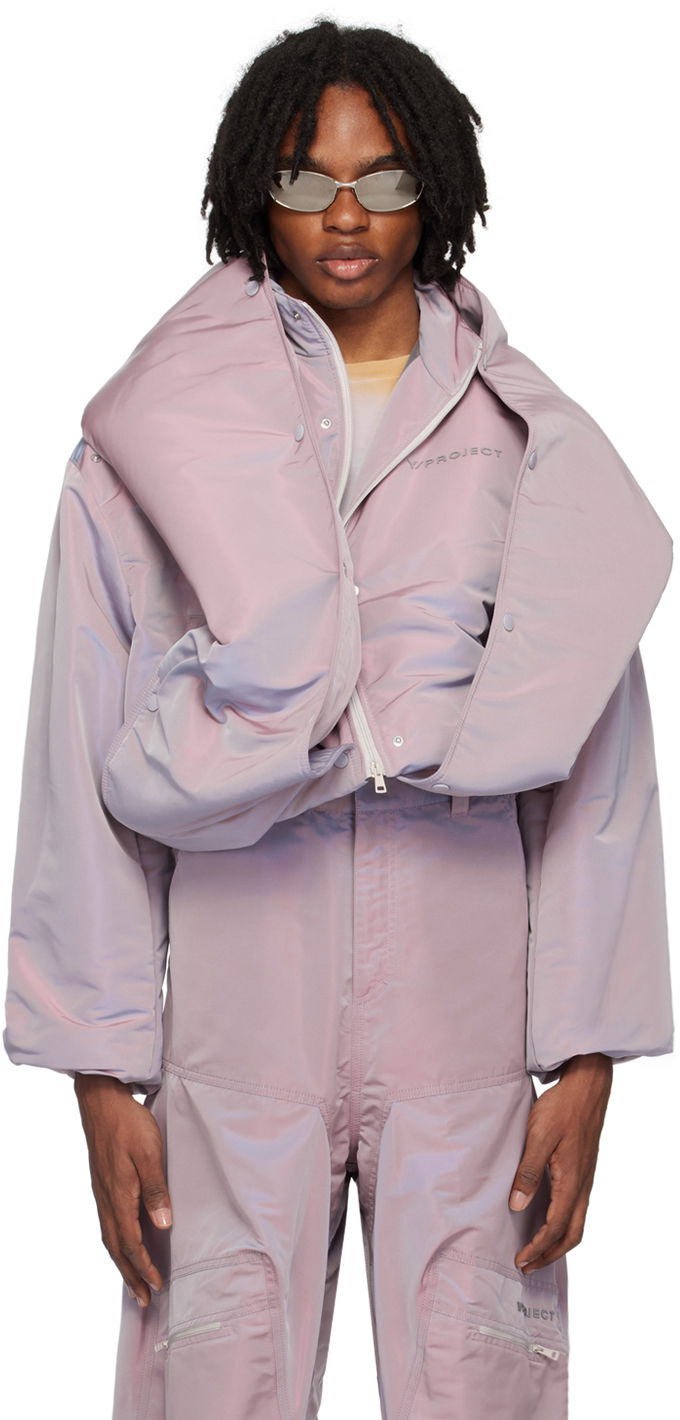 Puffer takki Y/PROJECT Purple Snap Off Puffer Jacket Violetti | 103JA001