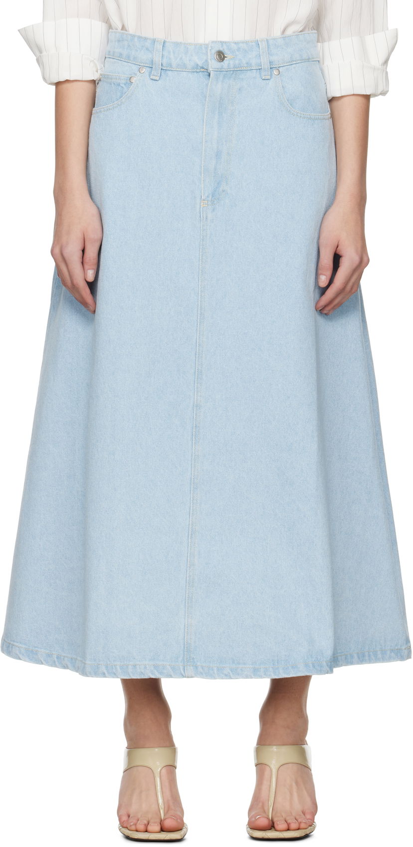 Hame Nanushka Nanushka Cintia Denim Midi Skirt Sininen | NW25SSSK24152