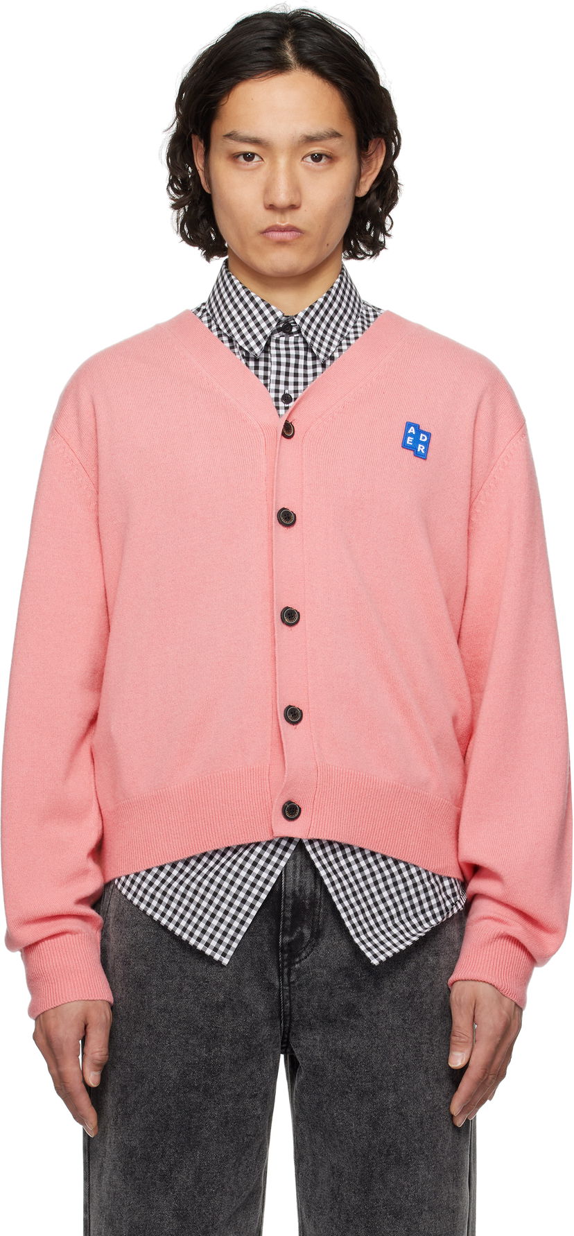 Villapaita ADER ERROR ADER error TRS Tag 01 Cropped Cardigan Vaaleanpunainen | BO42FYKT0701PK