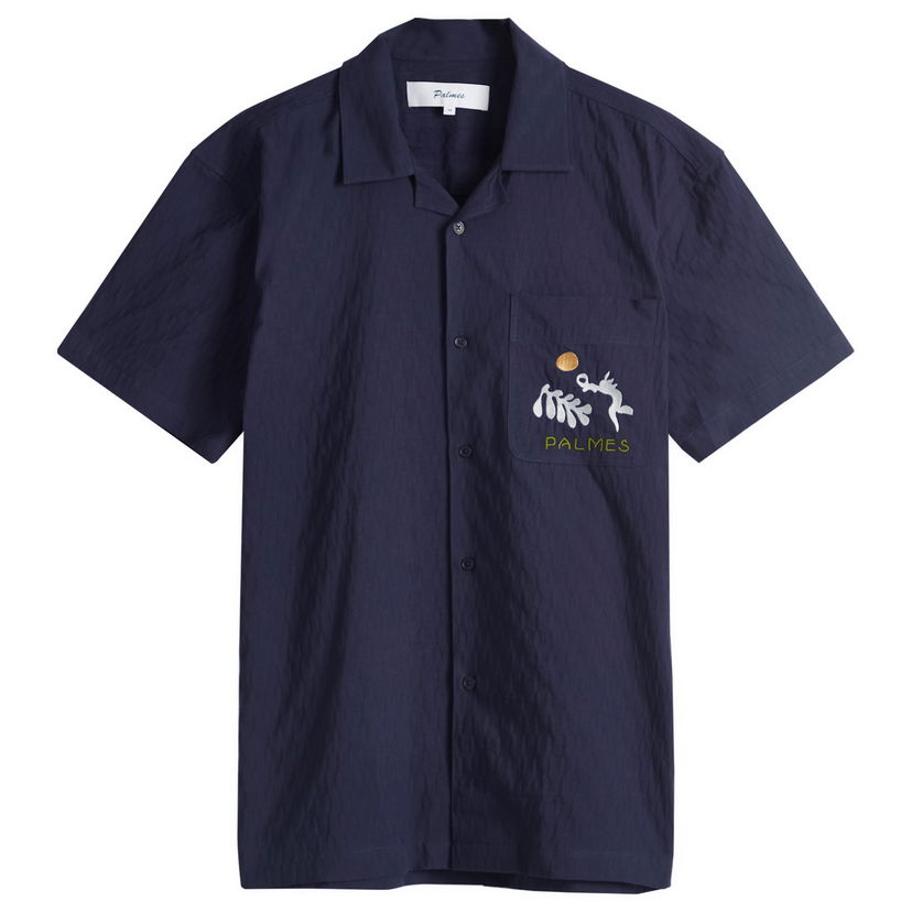 Paita Palmes Palmes Garden Short Sleeve Shirt Tummansininen | P30-0034-660