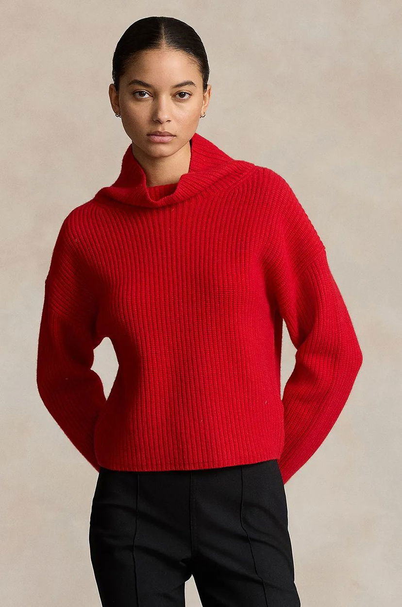 Villapaita Polo by Ralph Lauren Wool Turtleneck Sweater Punainen | 211910459