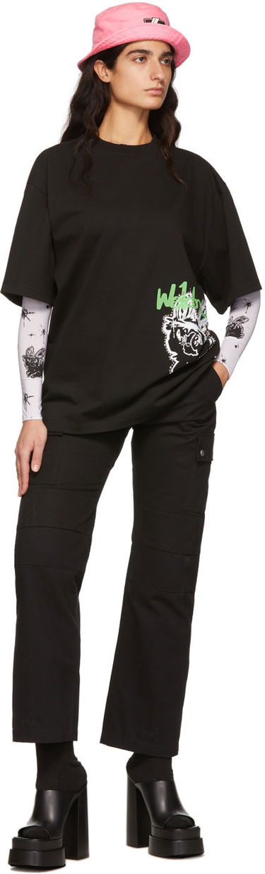 T-paita We11done We11done Semi-Sheer Long Sleeve T-Shirt with Bunny Print Valkoinen | WD-TT1-22-577-W-WH, 3