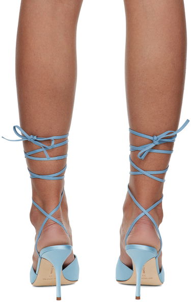 Asusteet Manolo Blahnik Manolo Blahnik Lenole Pop Fabio Satin Heels Sininen | 423-1722, 1