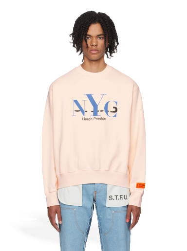 Huppari HERON PRESTON 'NYC' Censored Sweatshirt Vaaleanpunainen | HMBA020F23JER0093046