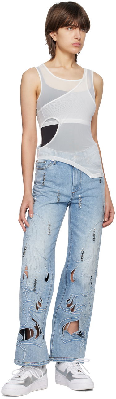 Jeans Feng Chen Wang Feng Chen Wang Phoenix Cutout Jeans Sininen | FUS15TR13, 3