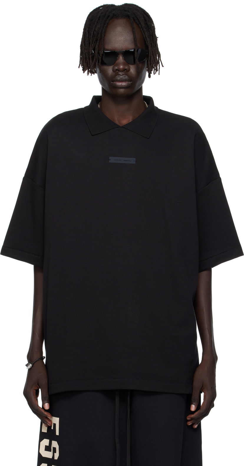 Poolopaita Fear of God ESSENTIALS 90s Fit Piqué Polo Musta | 125SP254400F