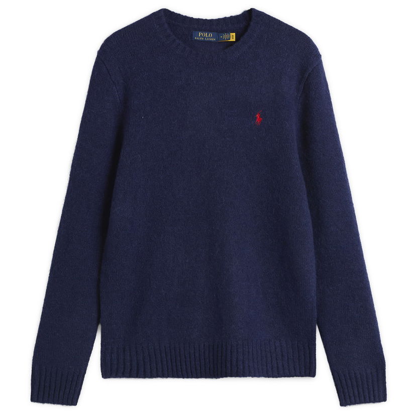 Villapaita Polo by Ralph Lauren Brushed Shetland Knit Jumper Tummansininen | 710918805501-BLU