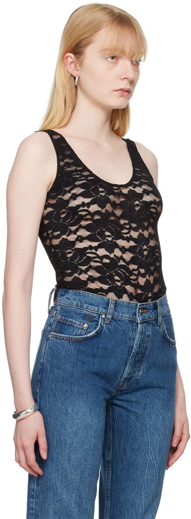 Tankkitoppi Anine Bing Anine Bing Alysha Lace Bodysuit Musta | A-10-9221-009, 1