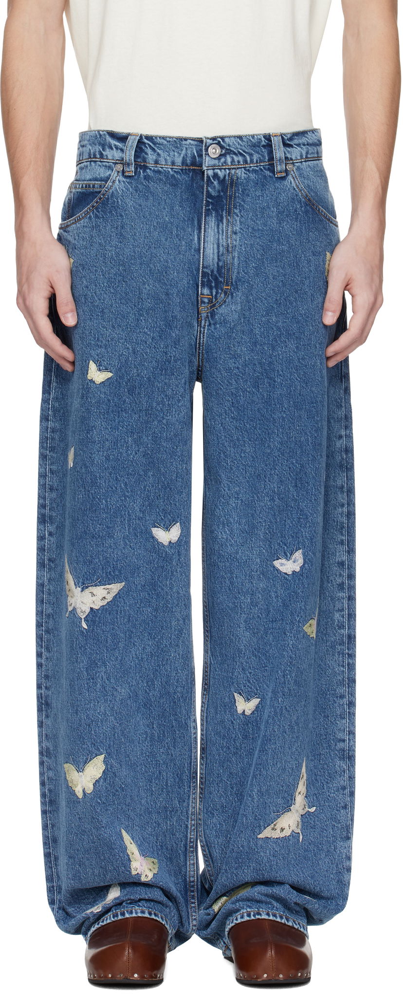 Jeans OUR LEGACY Our Legacy Vast Cut Butterfly Embroidered Jeans Sininen | M2255VCI