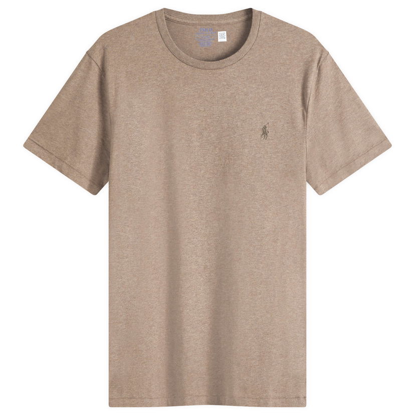 T-paita Polo by Ralph Lauren Custom Fit T-Shirt in Heather Beige | 710671438400