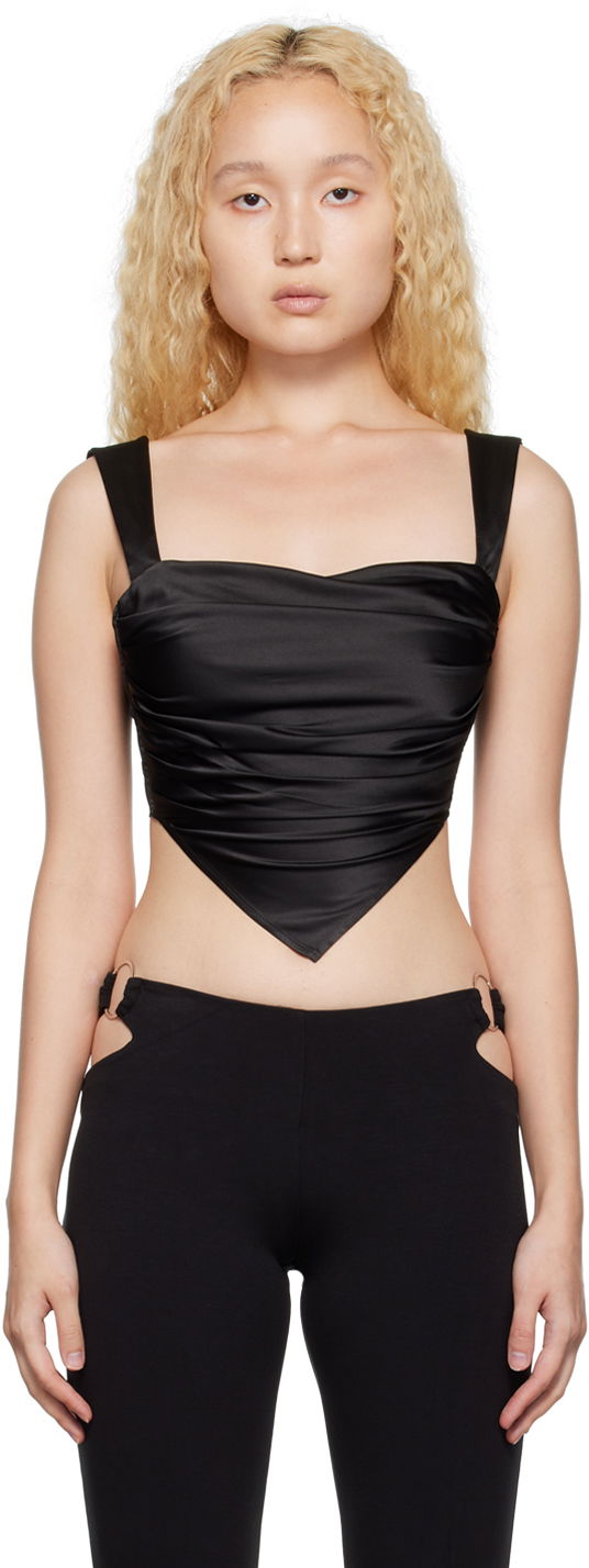 Tankkitoppi Miaou Miaou Tati Draped Tank Top Musta | 7031-CL-BLK