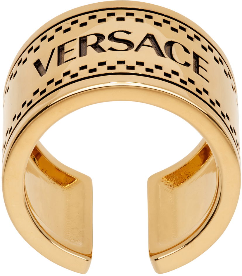 Sormus Versace Gold 90s Vintage '' Logo Ring Metallinen | 1015199_1A00620