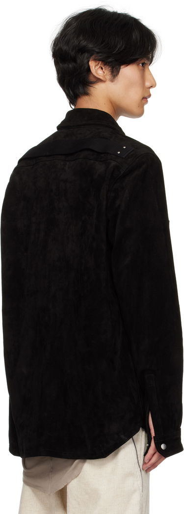 Takki Rick Owens Rick Owens Concordians Suede Overshirt Musta | RU02E1744 LCS, 2