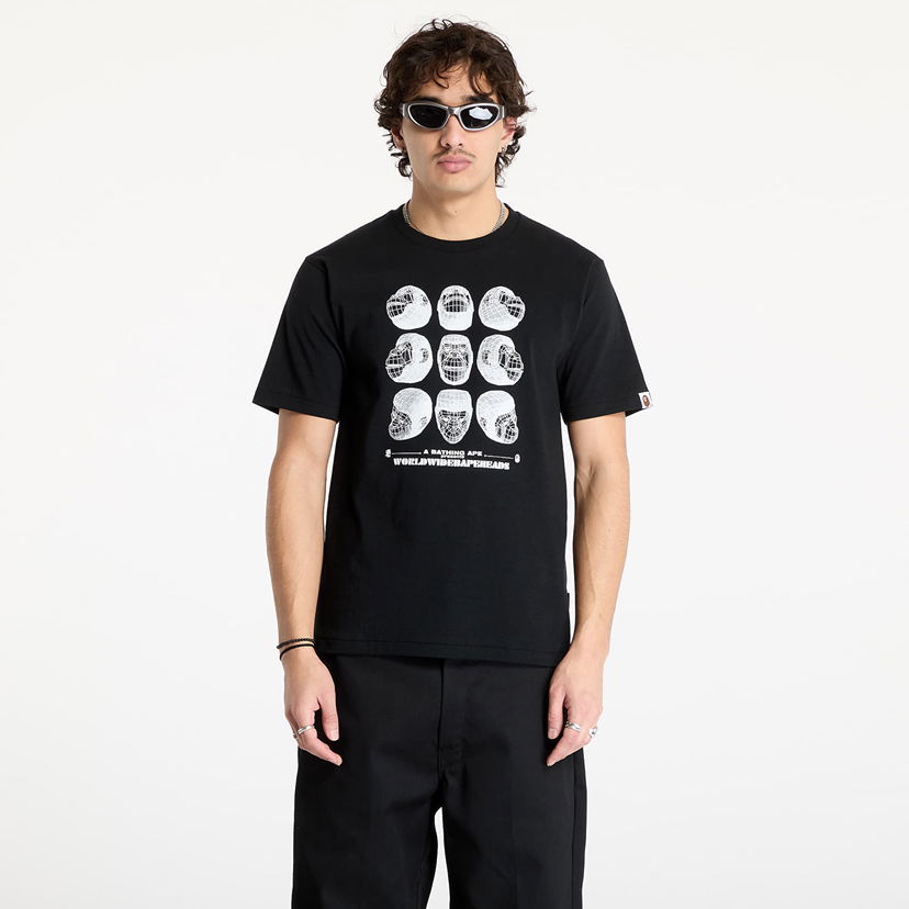 T-paita BAPE Black Short Sleeve Graphic T-Shirt Musta | 001CSK701006M BLK