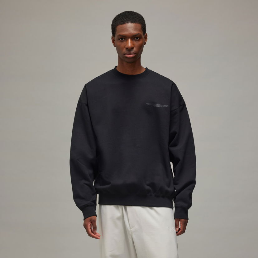 Huppari Y-3 Logo Crew Sweatshirt Musta | JE9276