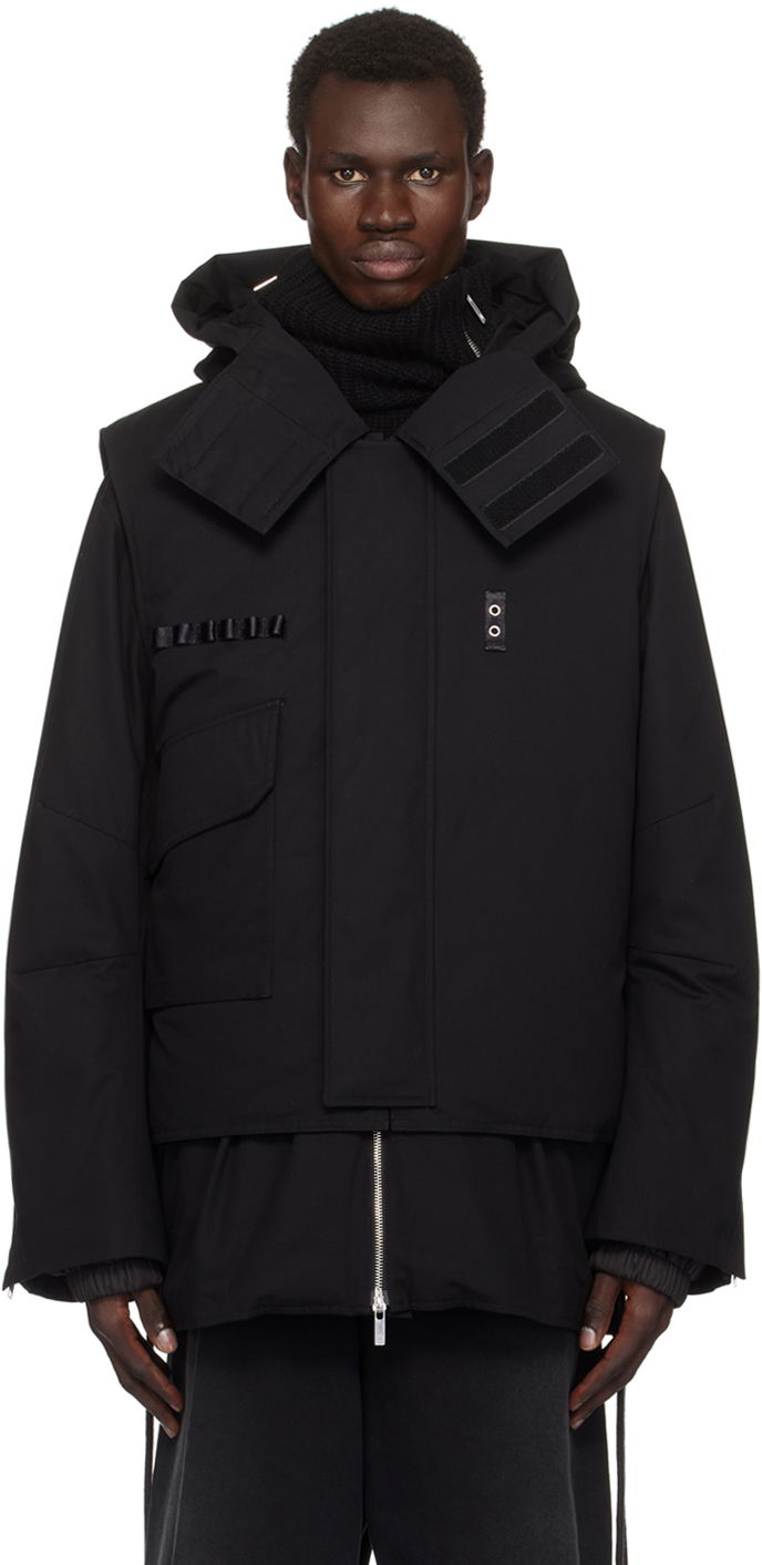 Parka Helmut Lang Helmut Lang Arctic Double Puffer Down Jacket & Vest Musta | O07HM402