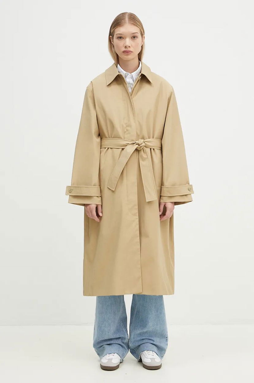 Trenssitakki Samsoe Samsoe Trenchcoat Oversize Beige | F24300140