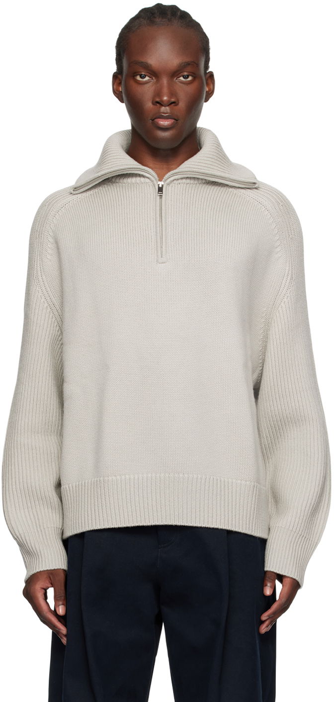 Villapaita Studio Nicholson Studio Nicholson Level Half-Zip Knit Sweater Harmaa | LEVEL SNM - 1231