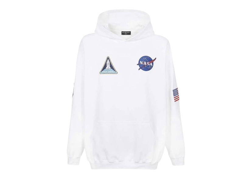 Huppari Balenciaga NASA x Hoodie White Valkoinen | 651799TKVD89040