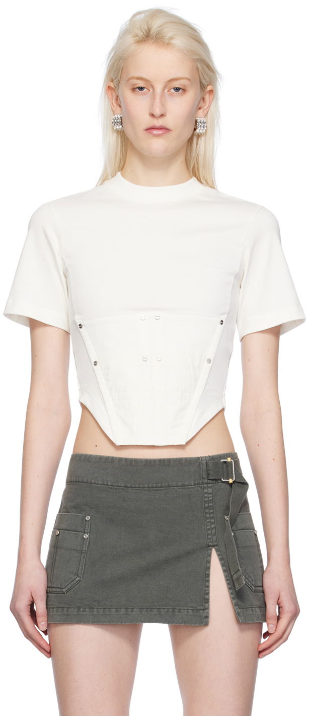 Crop top Dion Lee Dion Lee Workwear Corset T-Shirt Valkoinen | C3167PS24