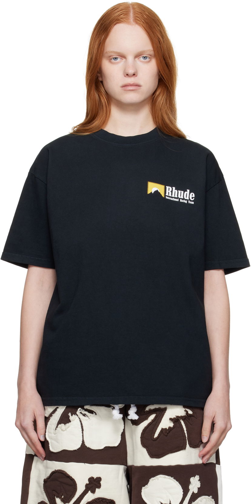 T-paita Rhude Rhude 'International Racing' Logo T-Shirt Musta | RHPF25TT10012
