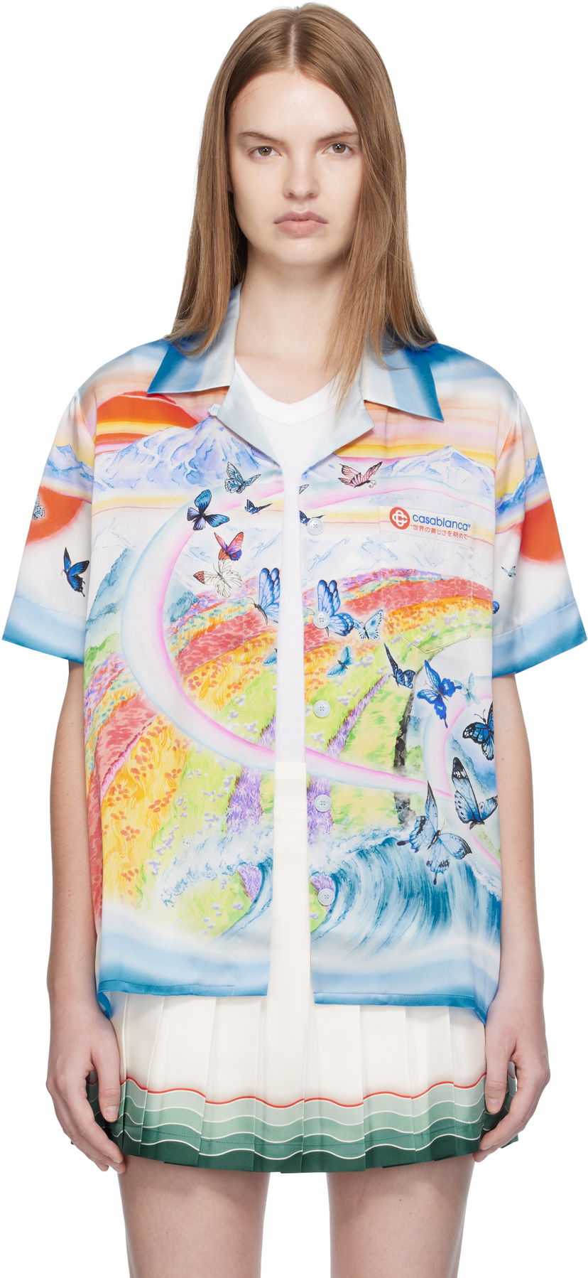 Paita Casablanca Casablanca Silk Resort Print Shirt Monivärinen | WPF25-SH-200-02