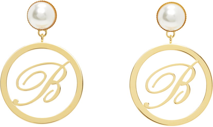 Korvakorut Blumarine Blumarine Faux-Pearl Initial Earrings Metallinen | P522W326A
