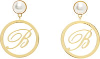 Blumarine Faux-Pearl Initial Earrings