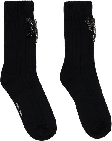 Sukat Simone Rocha Simone Rocha Embellished Rose Ankle Socks Musta | SOCK66B 0634, 0