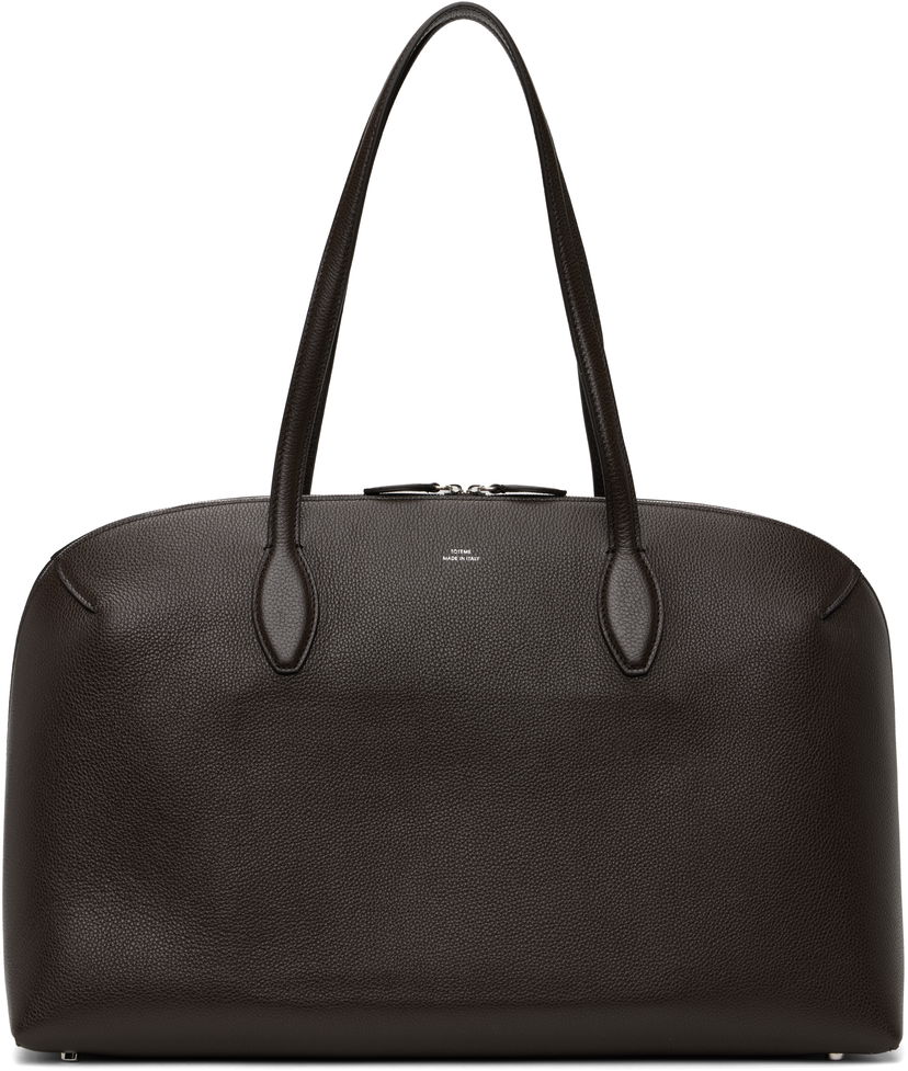 Kangaskassi TOTEME TOTEME Grained-Leather Day Tote Ruskea | 252-WAL0082-LE0139