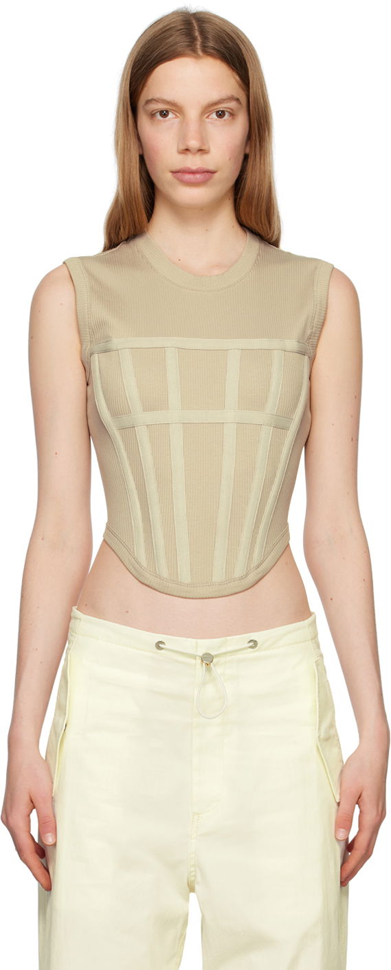 Tankkitoppi Dion Lee Fitted Corset Tank Top Beige | C3094P23
