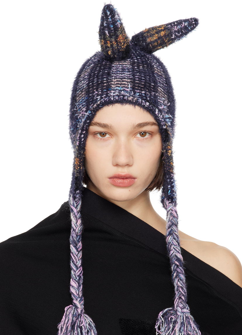 Pipo Collina Strada Collina Strada Vitelli Edition Spiky Knit Bunny Beanie with Braided Tassels Monivärinen | XXV1015