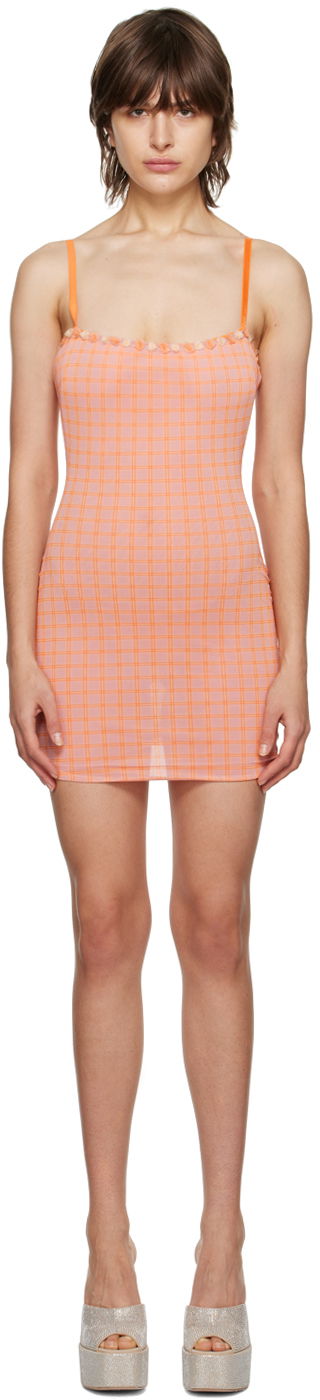 Mekko GUIZIO Guizio Check Mini Dress Oranssi | DGS21D1001_PLD