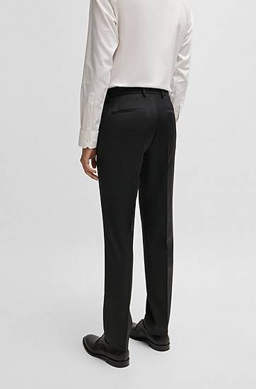 Housut BOSS Regular-Fit Virgin-Wool Serge Trousers Musta | 50469183, 1