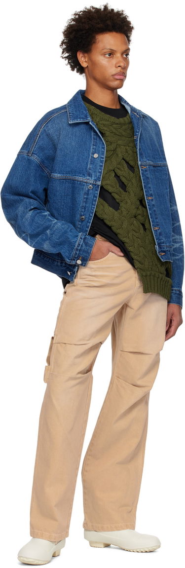 Takki We11done We11done Printed Denim Jacket Sininen | WD-DJ3-22-376-U-BL, 3